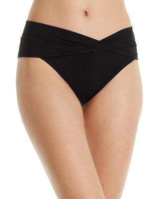 Ava Solid Twist-Front Bikini Bottom by ROBIN PICCONE