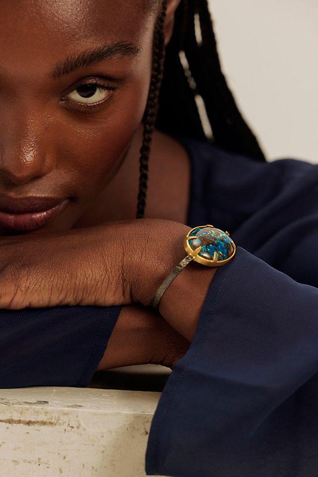 Robindira Unsworth Chrysocolla Cuff Bracelet by ROBINDIRA UNSWORTH Robindira Unsworth Chrysocolla Cuff Bracelet by ROBINDIRA UNSWORTH