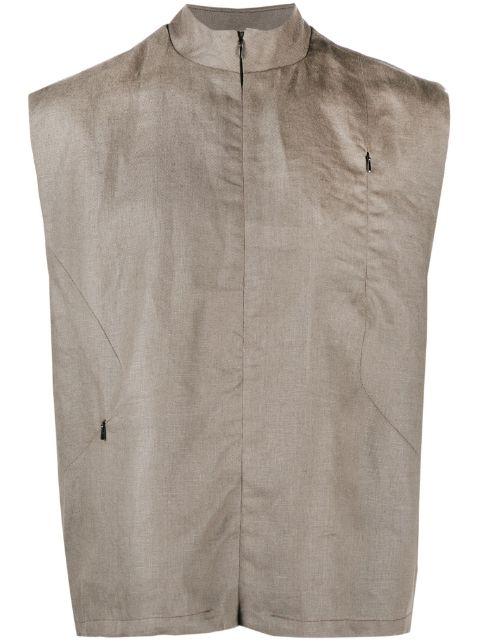 band-collar zip-up gilet by ROBYN LYNCH