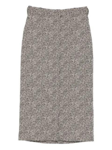 herringbone midi skirt by ROCHAS