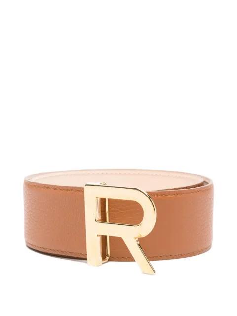 logo-buckle leather belt by ROCHAS
