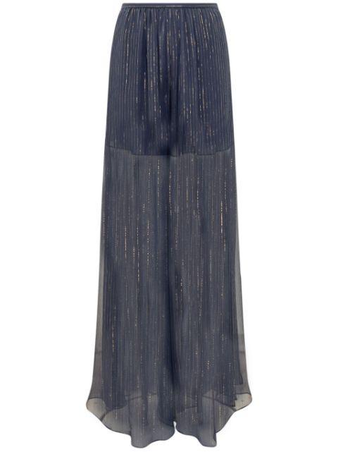 metallic-threading flared trousers by ROCHAS