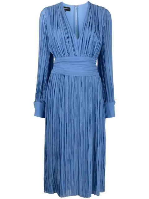 plissé-detail midi dress by ROCHAS