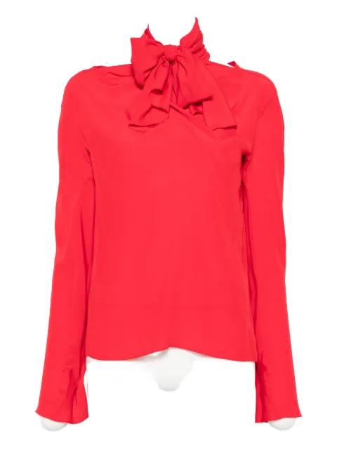 pussy-bow long-sleeve blouse by ROCHAS