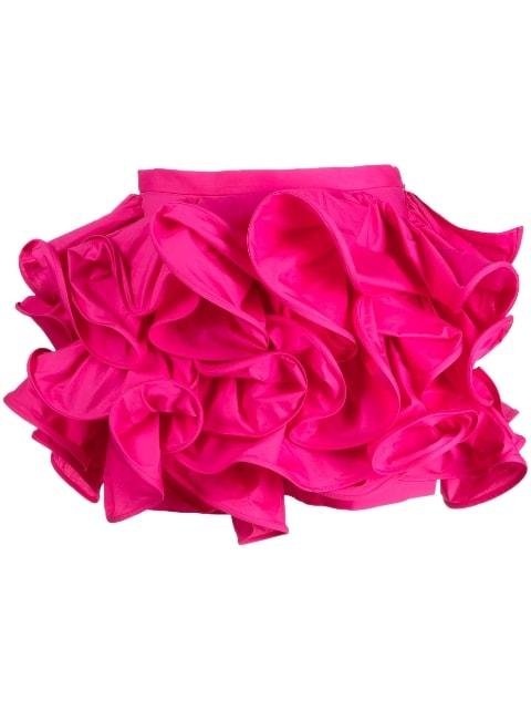 ruffled low-rise mini shorts by ROCHAS