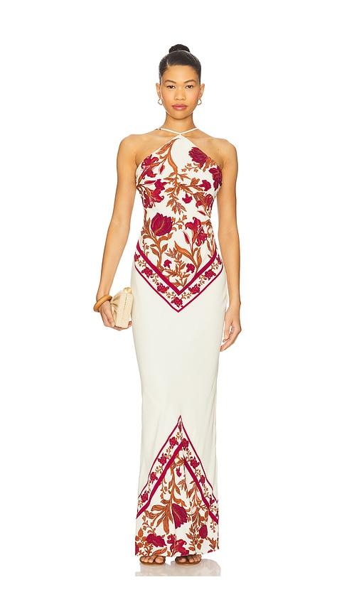 ROCOCO SAND Bias Halter Maxi Dress in Ivory by ROCOCO SAND ROCOCO SAND Bias Halter Maxi Dress in Ivory by ROCOCO SAND