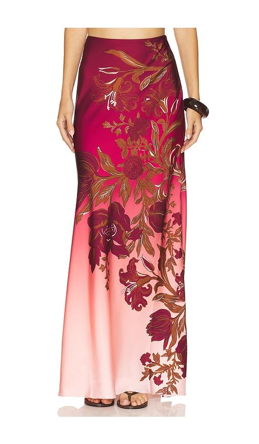 ROCOCO SAND Maxi Skirt in Burgundy,Blush by ROCOCO SAND