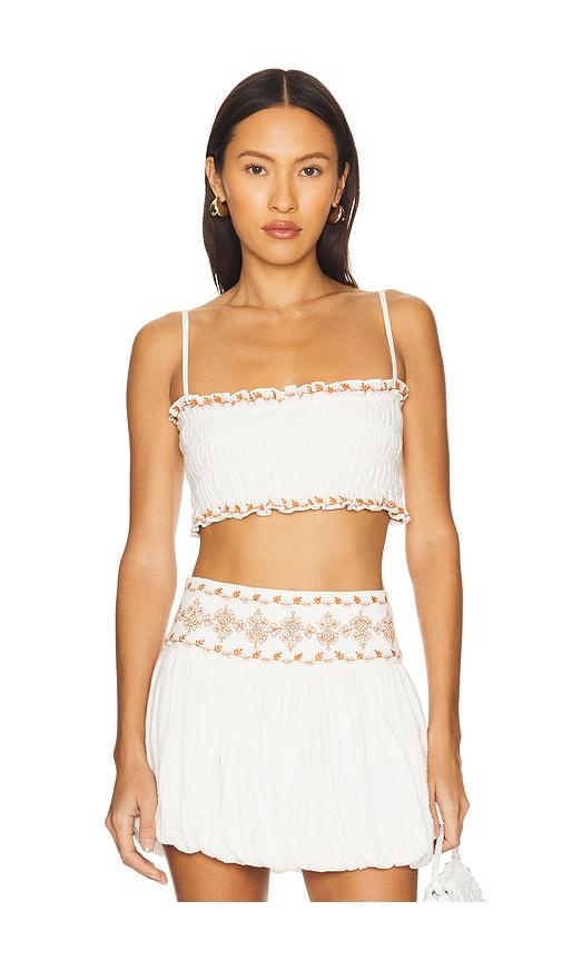 ROCOCO SAND Smocking Bandeau Top in Ivory by ROCOCO SAND