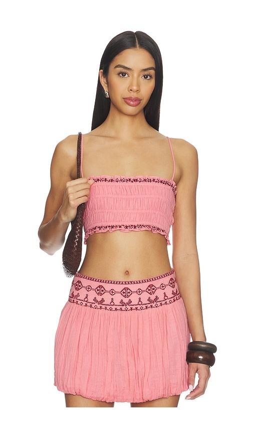 ROCOCO SAND Smocking Bandeau Top in Pink by ROCOCO SAND