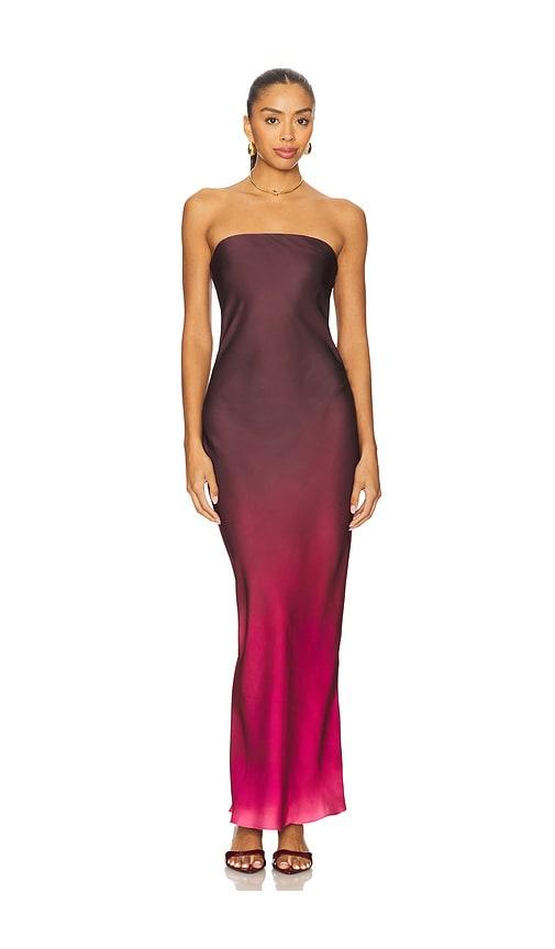 ROCOCO SAND Strapless Maxi Dress in Wine by ROCOCO SAND