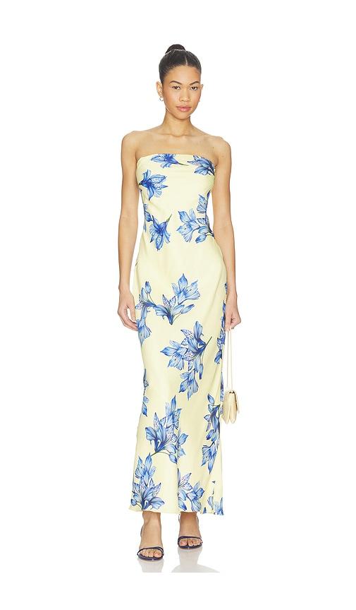 ROCOCO SAND Strapless Maxi Dress in Yellow by ROCOCO SAND