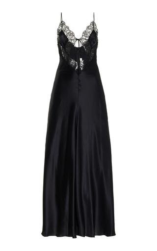Rodarte - Cutout Lace-Trimmed Silk Maxi Dress - Black - US 4 - Moda Operandi by RODARTE