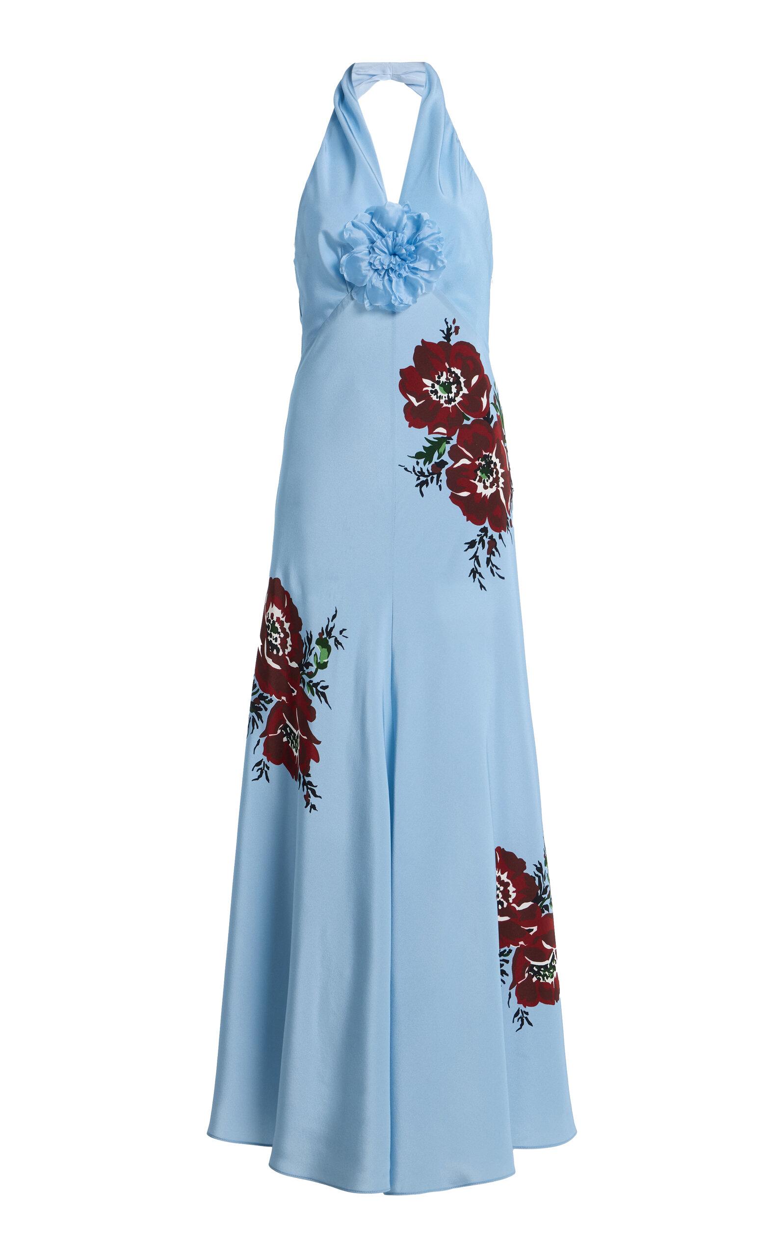 Rodarte Exclusive Floral Silk-Crepe Maxi Halter Dress - Moda Operandi by RODARTE