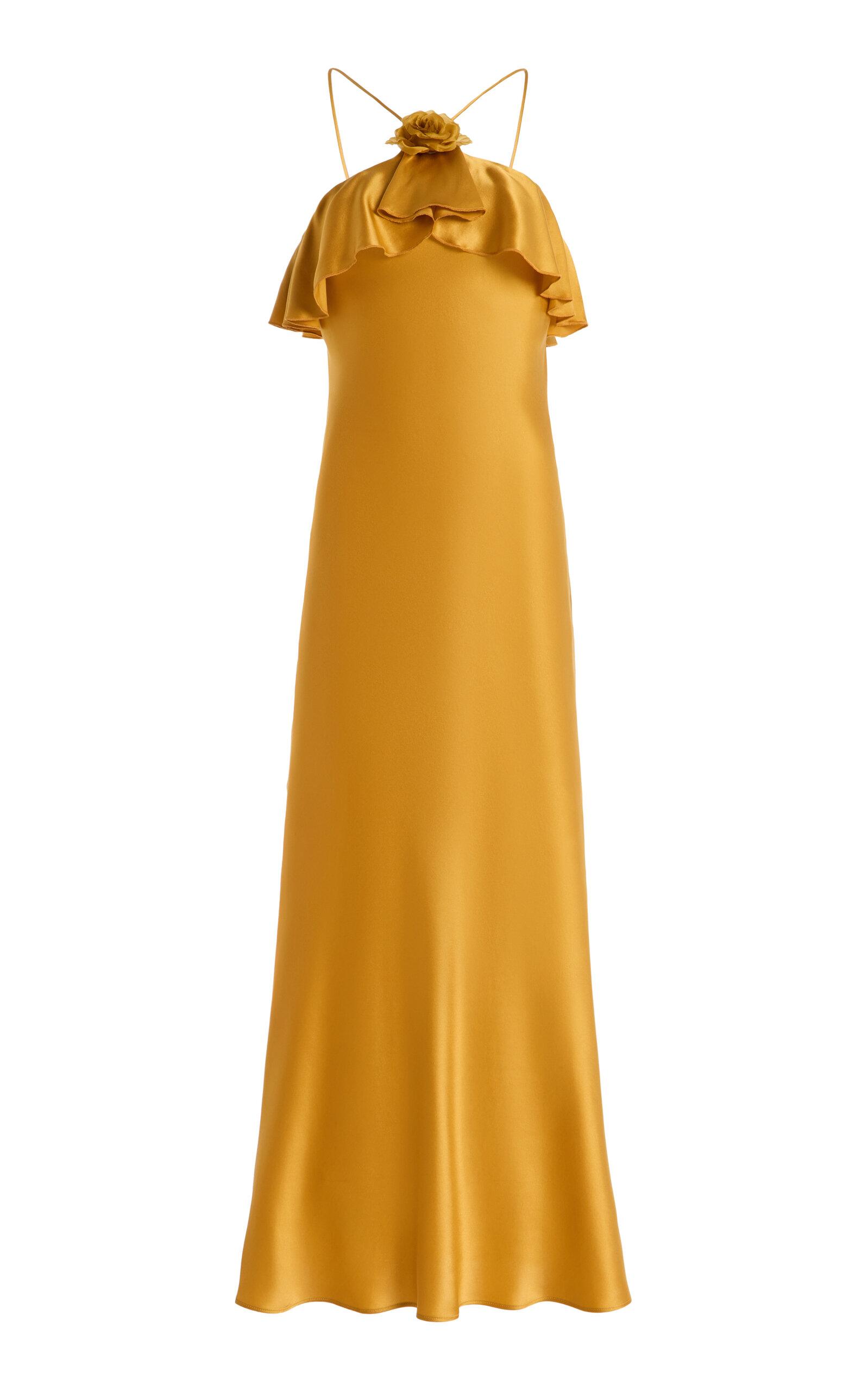 Rodarte Exclusive Ruffled Silk-Satin Halter Slip Dress - Moda Operandi by RODARTE
