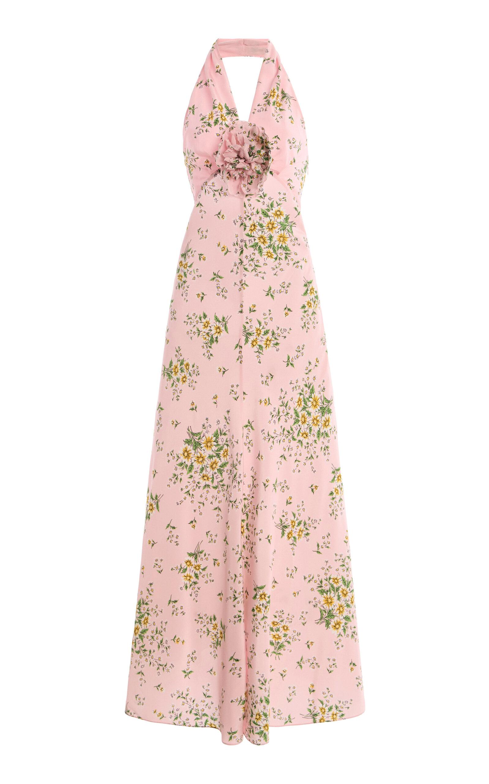 Rodarte Floral Silk Crepe Halter Dress - Moda Operandi by RODARTE