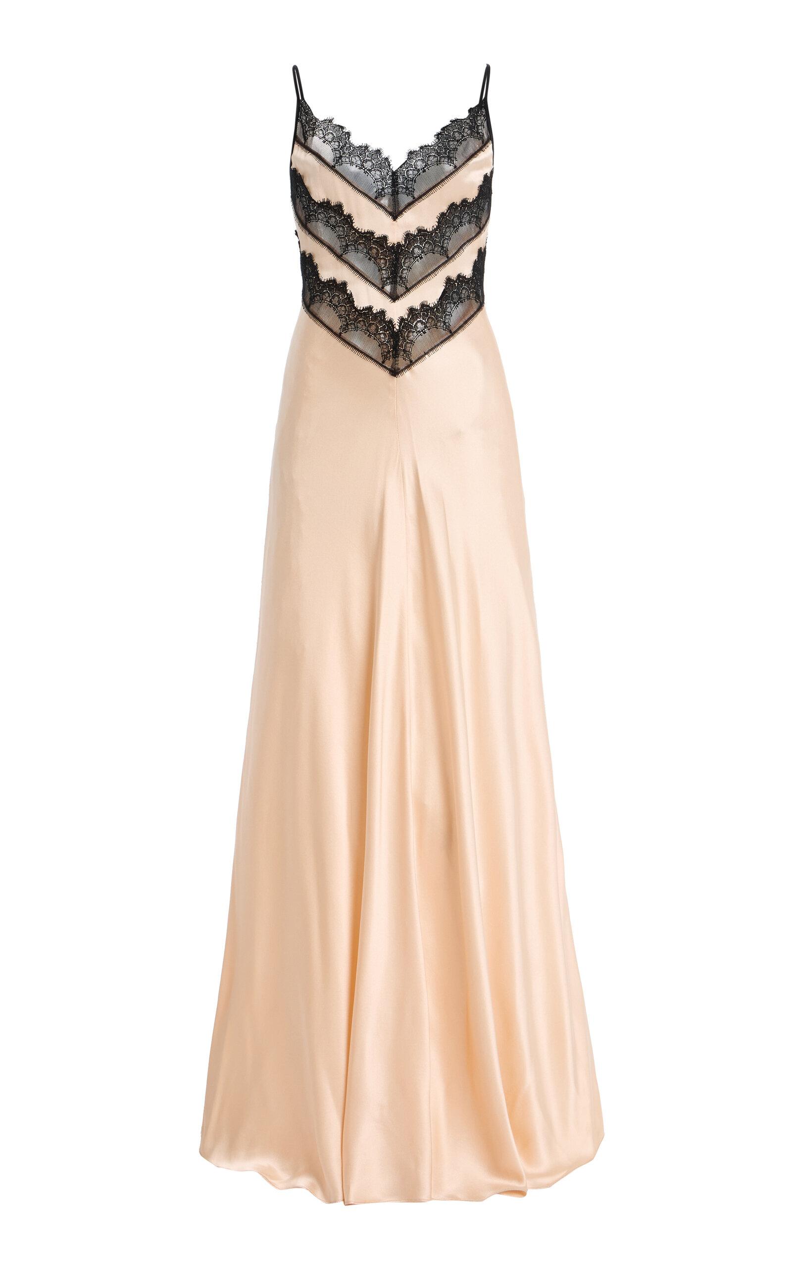 Rodarte Lace-Trimmed Silk Satin Bias Slip Gown - Moda Operandi by RODARTE