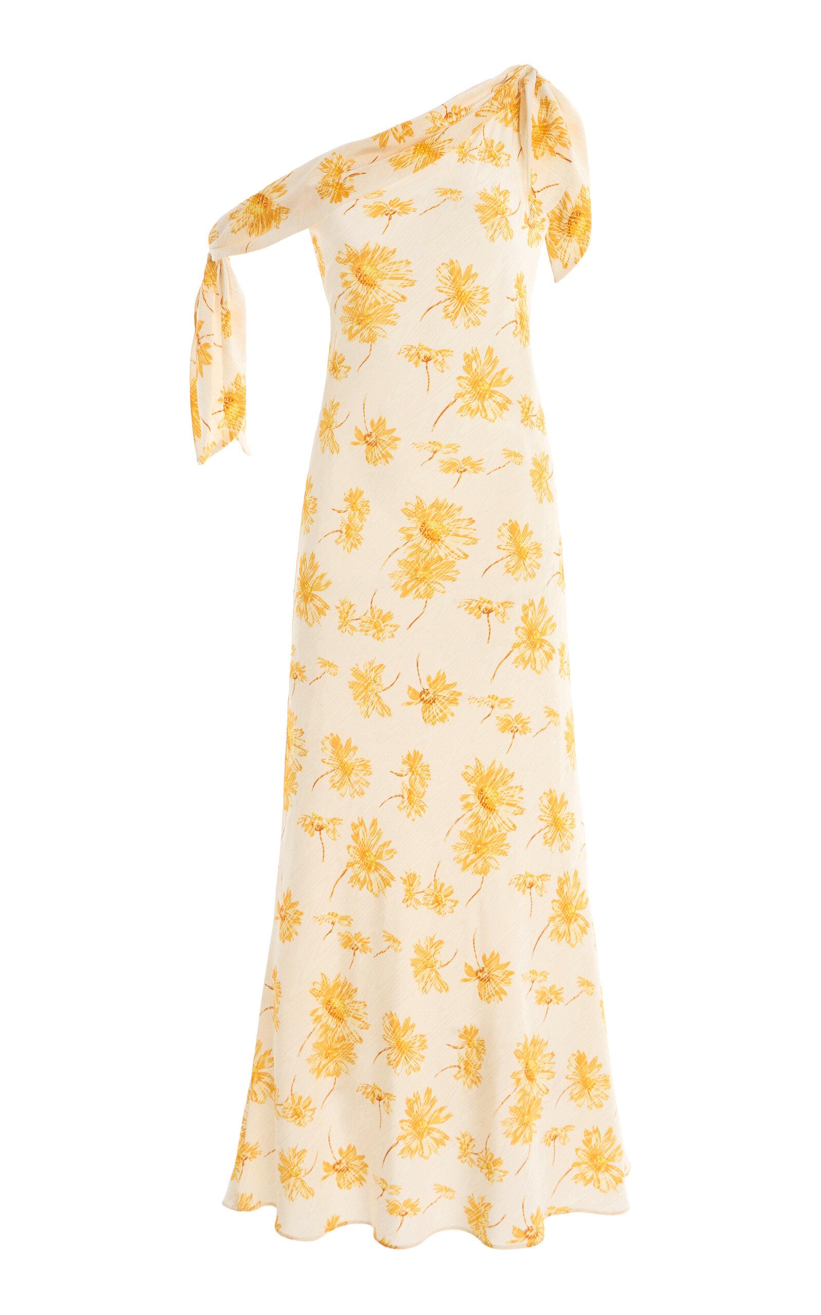 Rodarte Moiré Daisy Silk-Crepe Midi Dress - Moda Operandi by RODARTE