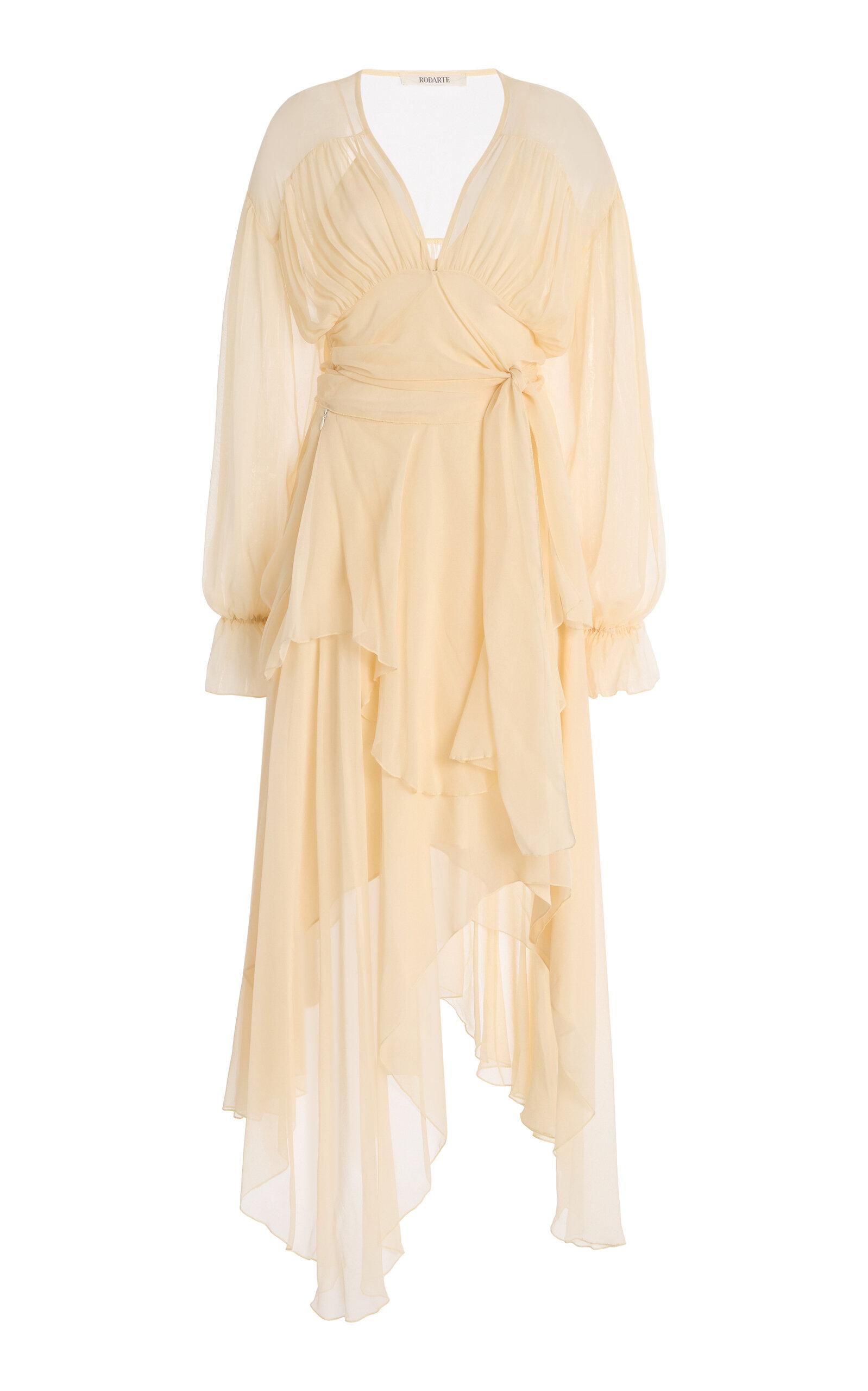 Rodarte Tie-Detailed Silk-Chiffon Midi Dress - Moda Operandi by RODARTE