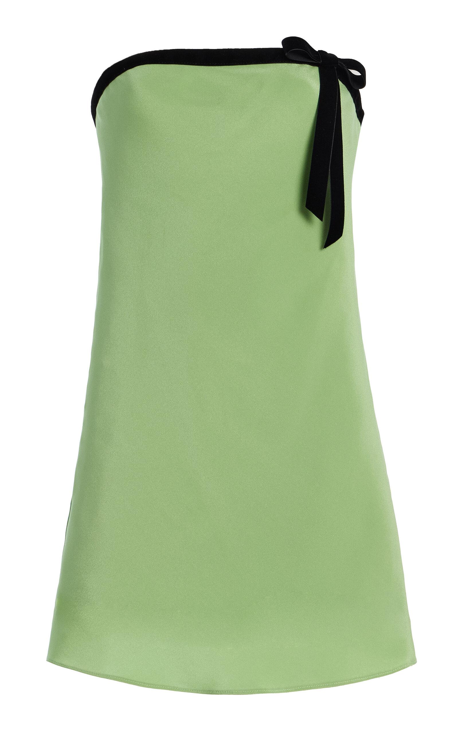 Rodarte Velvet-Trimmed Silk Crepe Bias Mini Dress - Moda Operandi by RODARTE