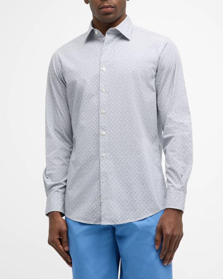 Men's Rowallan Cotton Geometric-Print Sport Shirt by RODD&GUNN