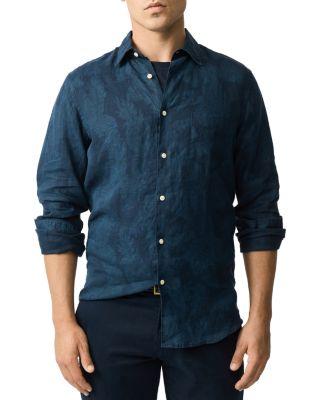 North River Slim Fit Printed Linen Shirt by RODD&GUNN