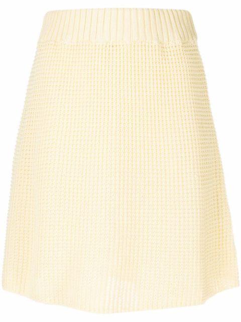 elasticated-waist organic-cotton knitted skirt by RODEBJER