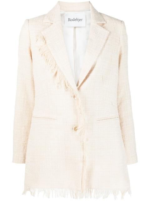 fringed-edge single-breasted blazer by RODEBJER