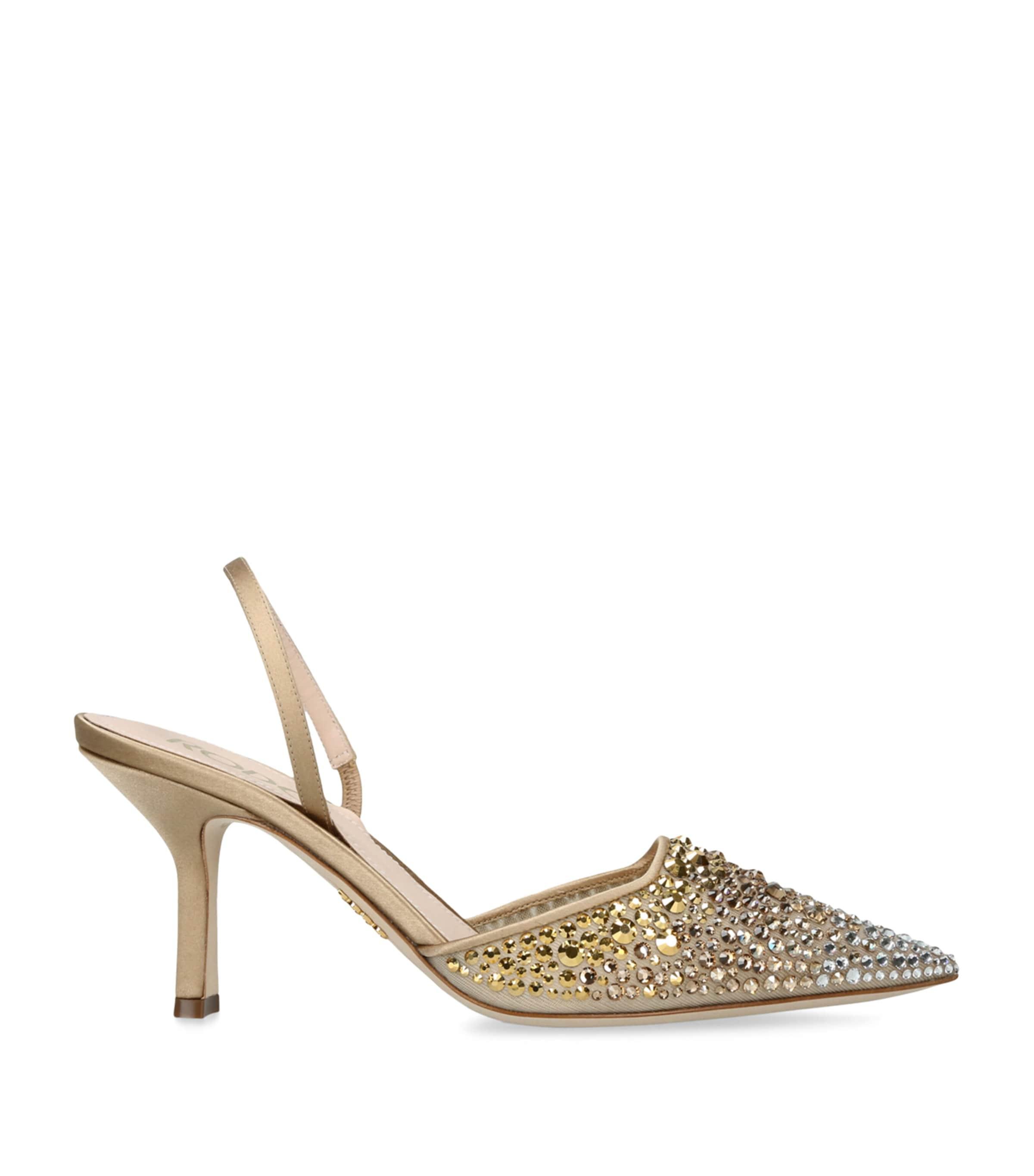 Rodo Rhinestone Embellished Assia Slingback Pumps 80 by RODO