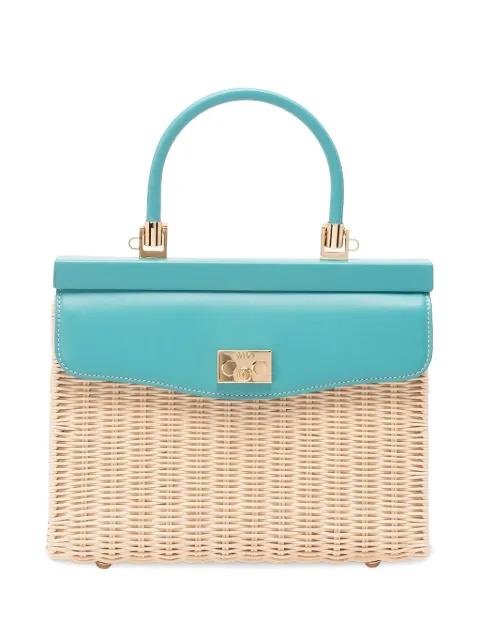 mediumwicker top-handle shoulder bag by RODO