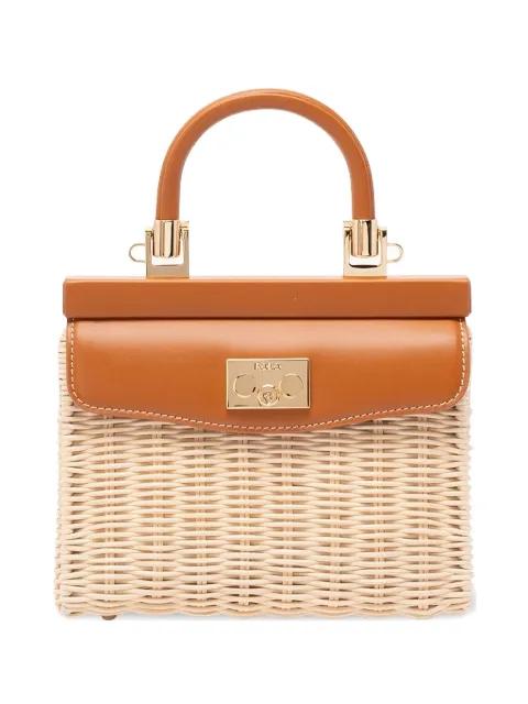 small wicker top-handle shoulder bag by RODO