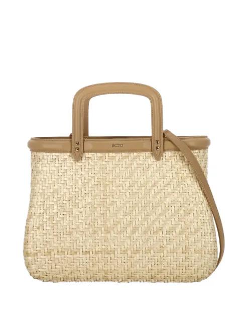 top handle wicker tote bag by RODO