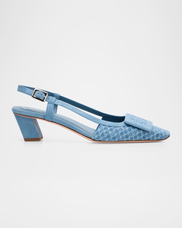 45mm Belle Vivier Denim Slingback Pumps by ROGER VIVIER