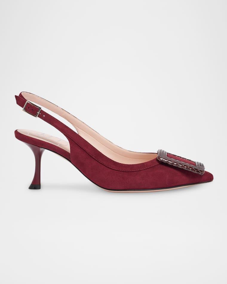 65mm Viv in the City Suede Slingback Pumps by ROGER VIVIER