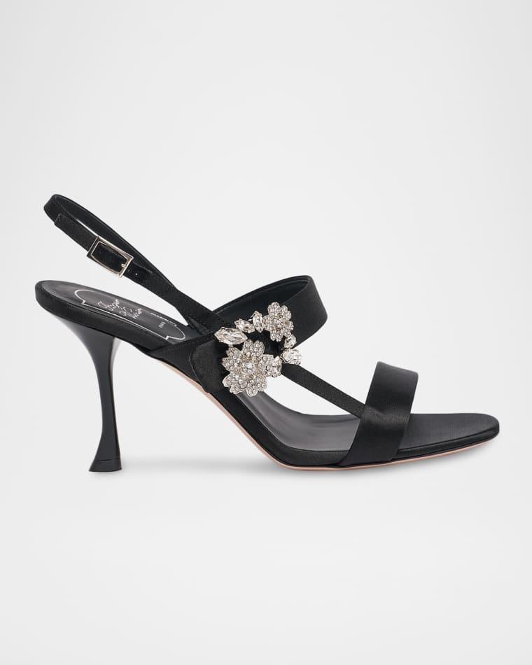 85mm Mini Bouquet Satin Slingback Sandals by ROGER VIVIER