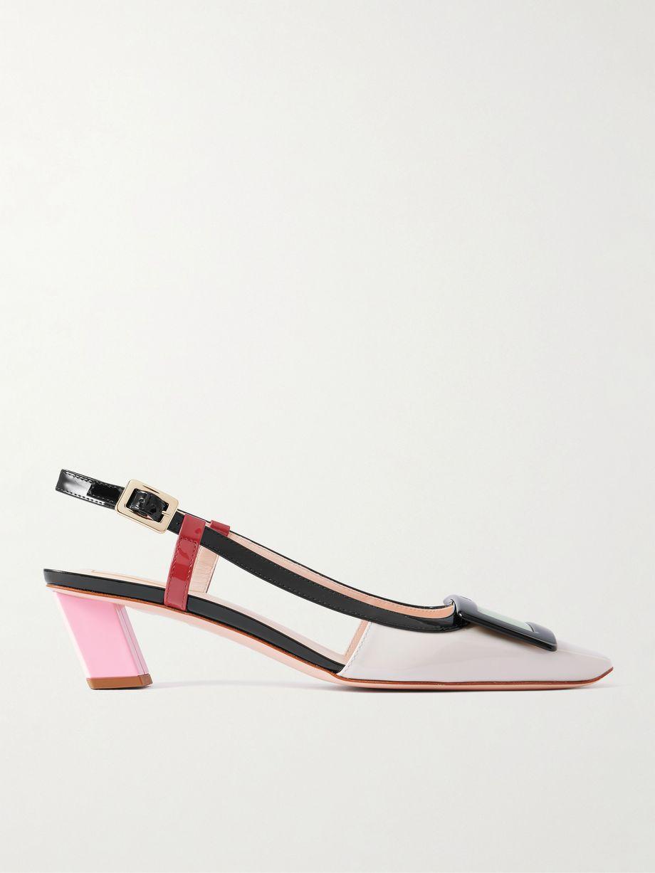 Belle Vivier 45 color-block patent-leather slingback pumps by ROGER VIVIER