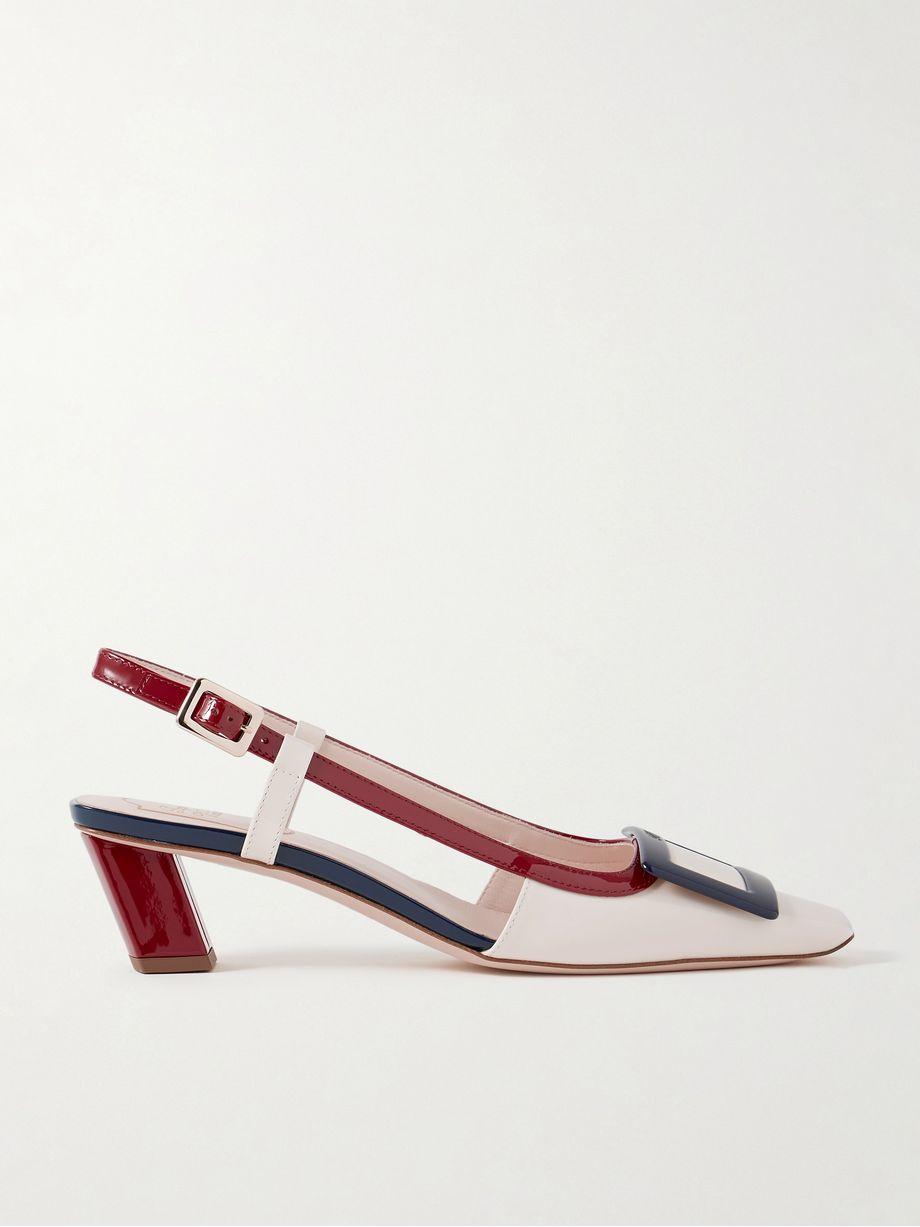Belle Vivier 45 color-block patent-leather slingback pumps by ROGER VIVIER