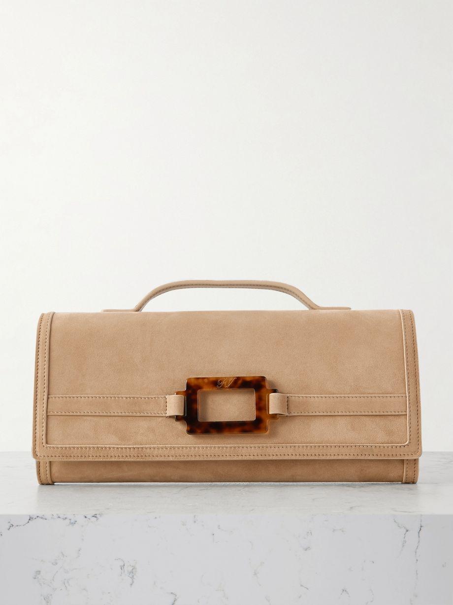 Belle Vivier buckled suede clutch by ROGER VIVIER