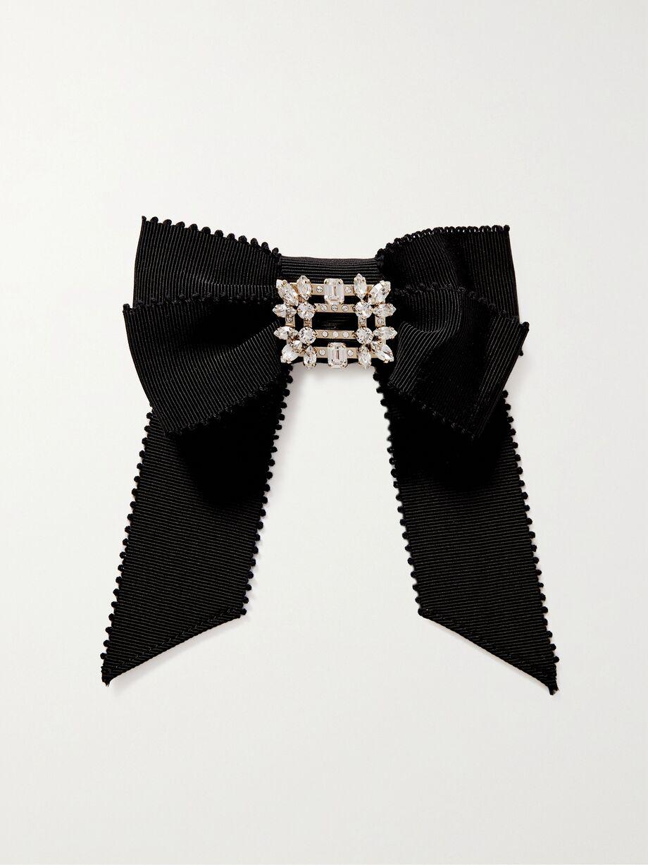 Broche Vivier crystal-embellished grosgrain hair clip by ROGER VIVIER