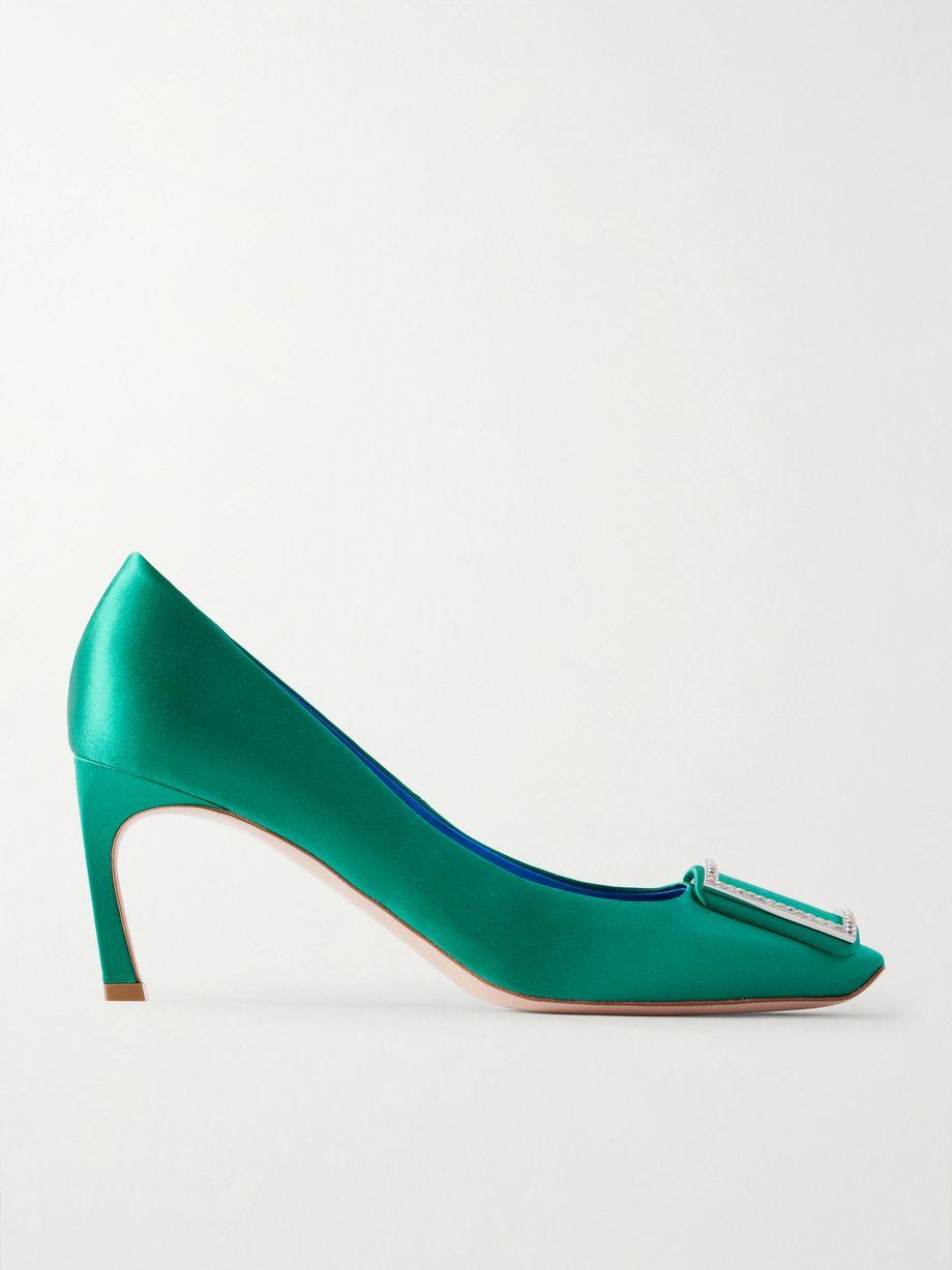 Decollete Trompette 70 embellished satin pumps by ROGER VIVIER