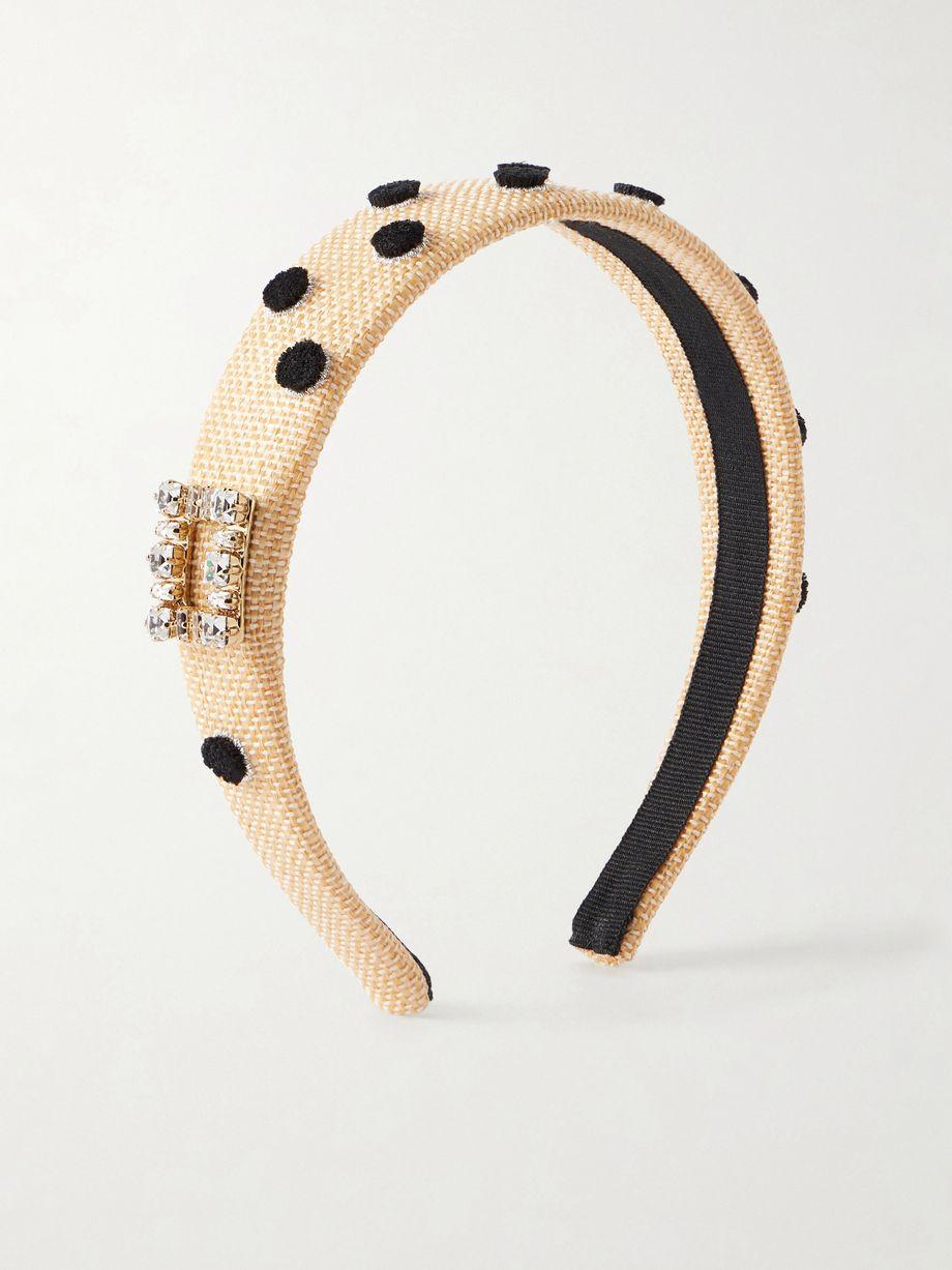 Embellished polka-dots raffia headband by ROGER VIVIER
