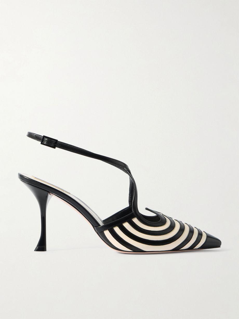 I Love Vivier 85 striped leather slingback pumps by ROGER VIVIER