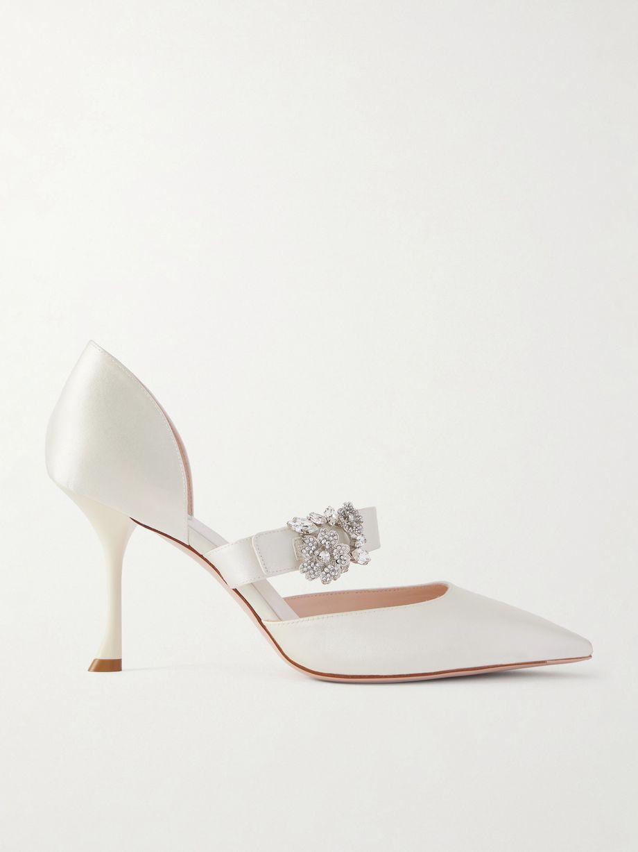 Mini Bouquet 85 crystal-embellished satin pumps by ROGER VIVIER