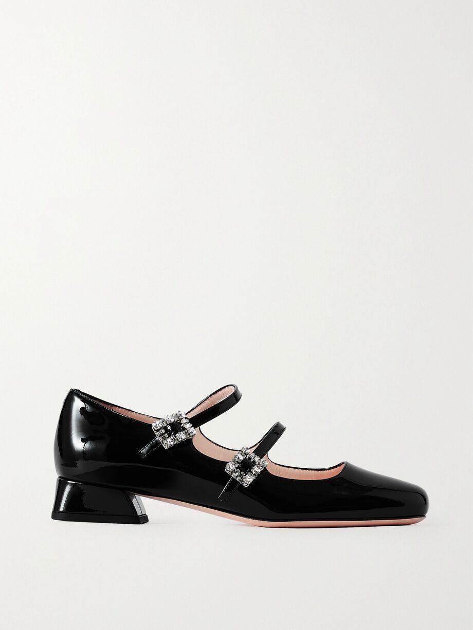 Mini Très Vivier 25 crystal-embellished patent-leather pumps by ROGER VIVIER