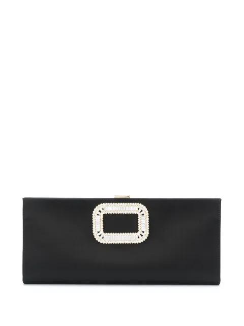 Pilgrim crystal buckled clutch by ROGER VIVIER