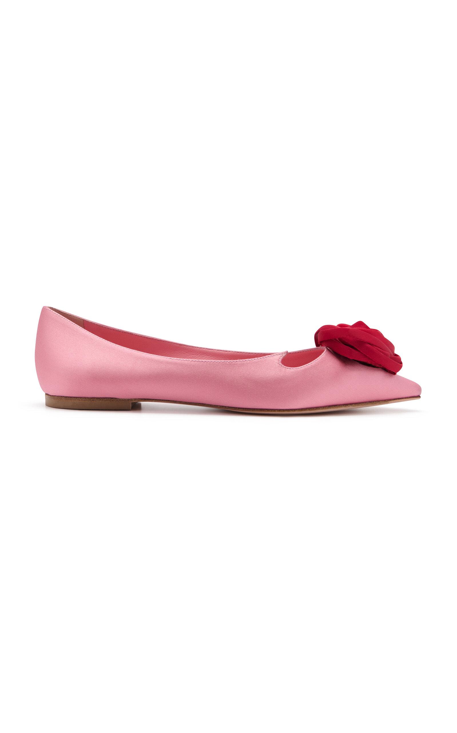 Roger Vivier I Love Vivier Rose Satin Ballet Flats - Moda Operandi by ROGER VIVIER
