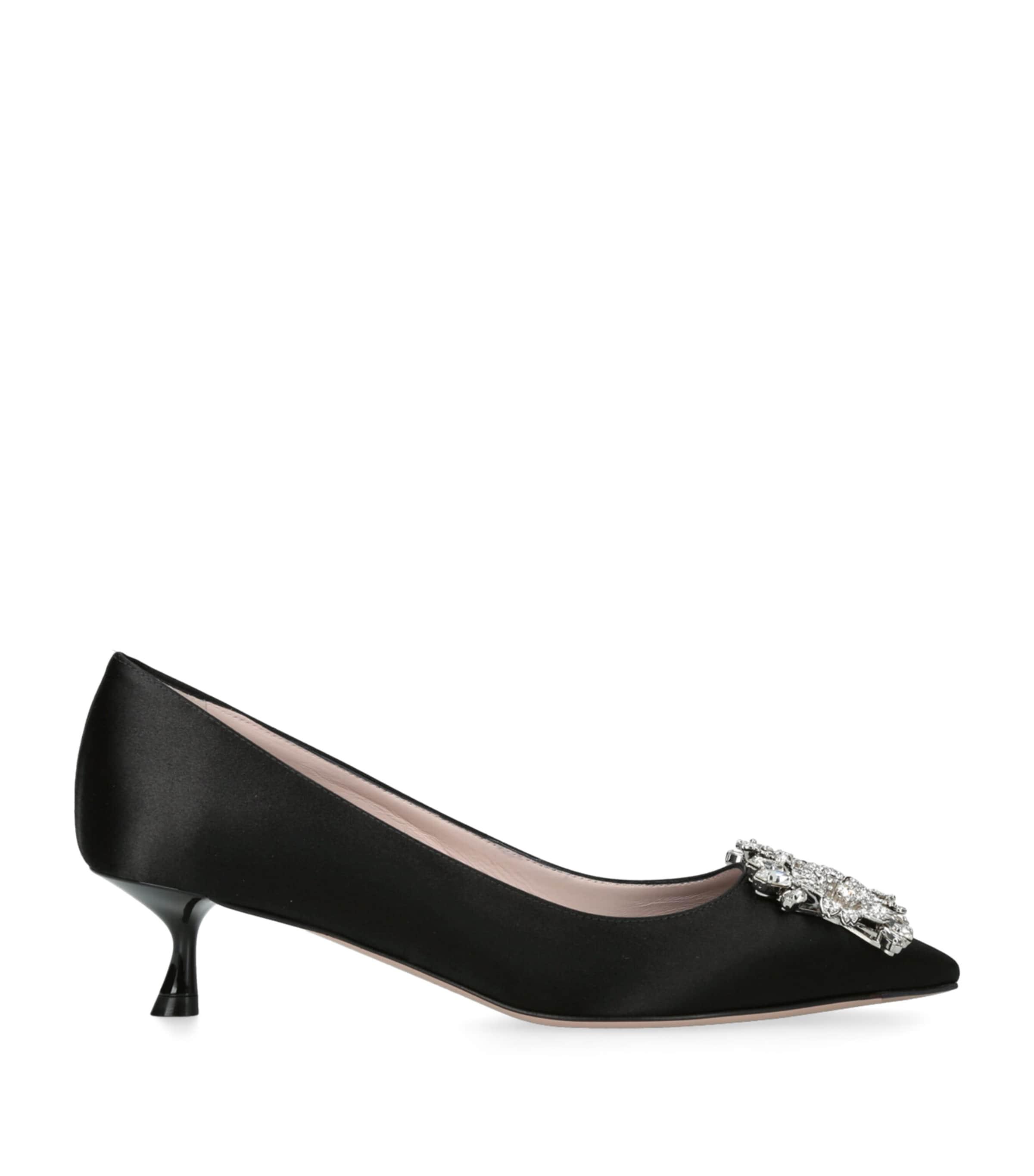Roger Vivier Satin Bouquet Strass Buckle Pumps 45 by ROGER VIVIER
