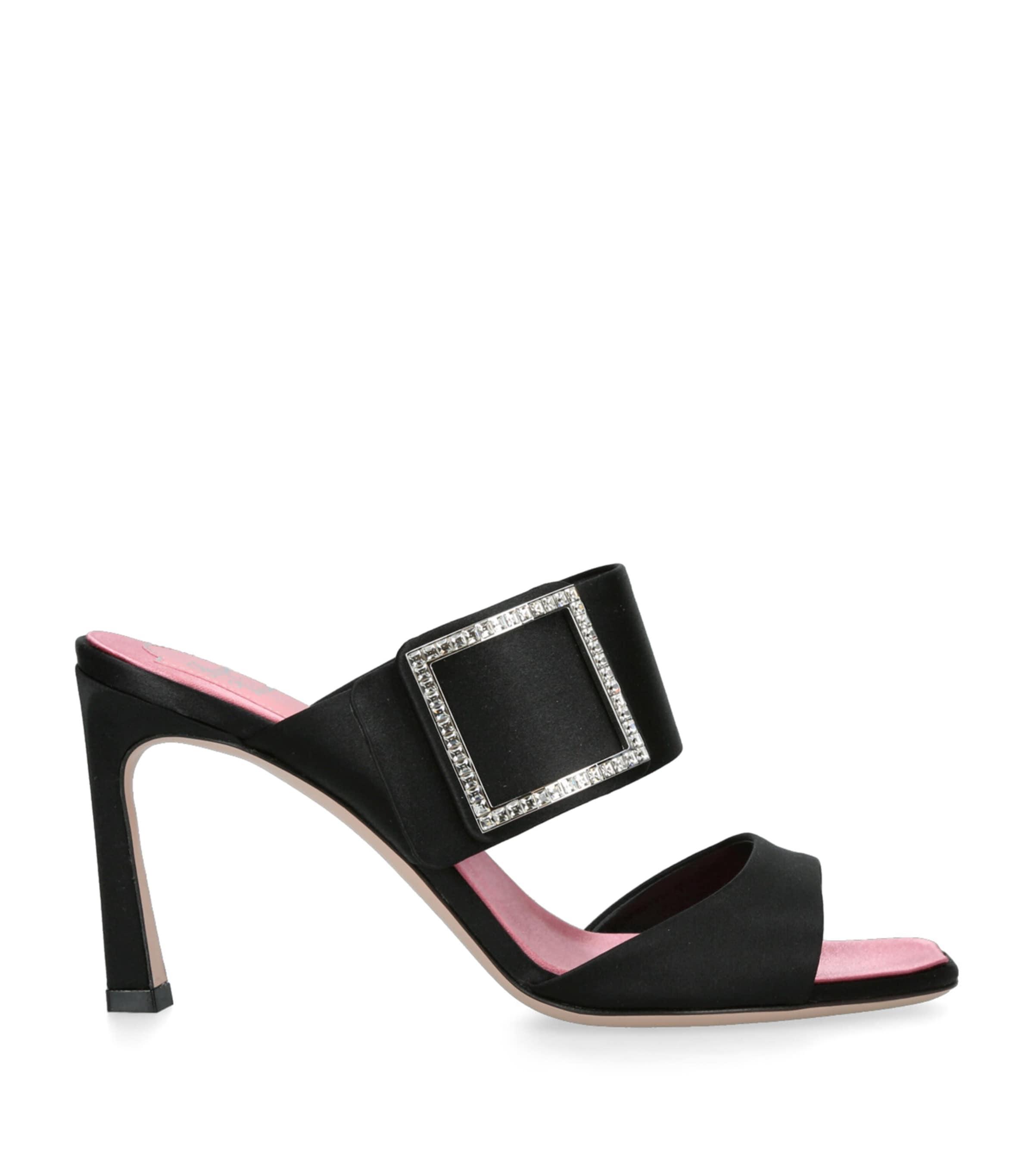 Roger Vivier Satin Trompette Wide-Strap Mules 85 by ROGER VIVIER