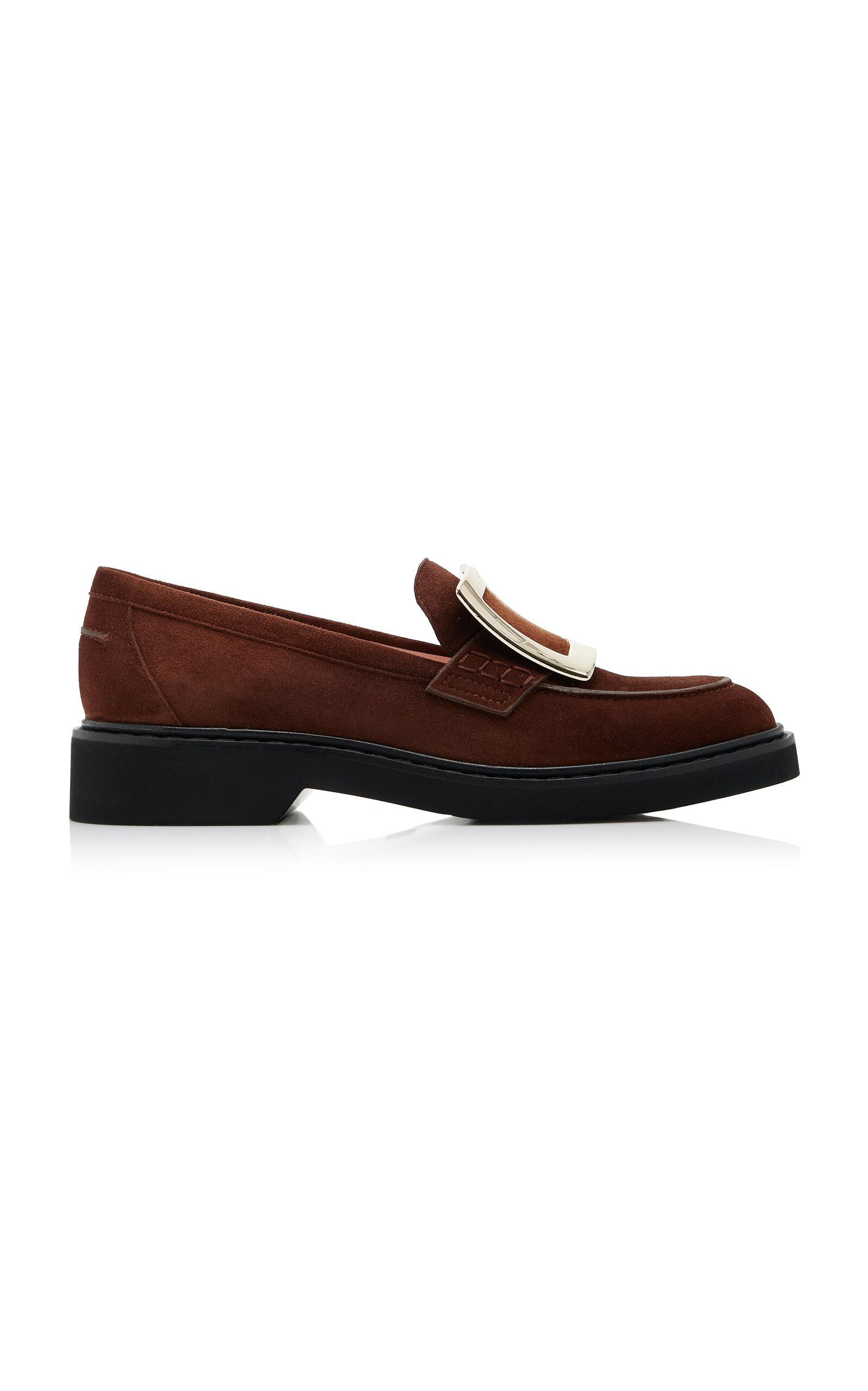 Roger Vivier Viv Rangers Buckle-Embellished Suede Loafers - Moda Operandi by ROGER VIVIER