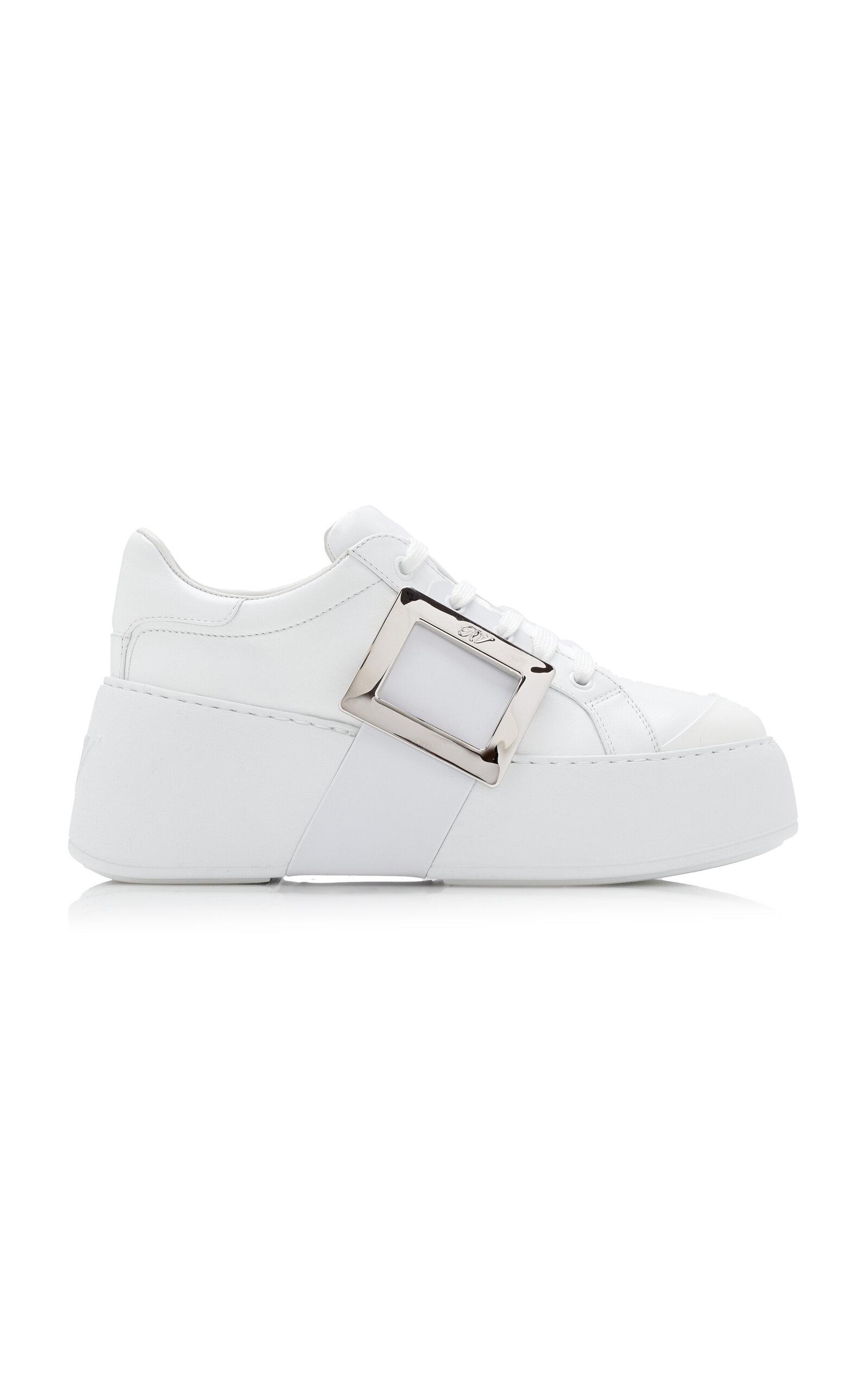 Roger Vivier Viv Skate Buckle-Detailed Leather Sneakers - Moda Operandi by ROGER VIVIER