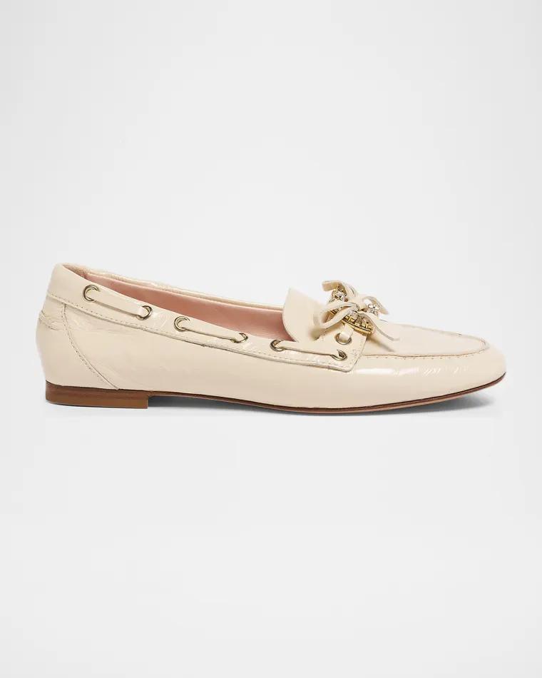 Roundytoe Strass Leather Boat Loafers by ROGER VIVIER
